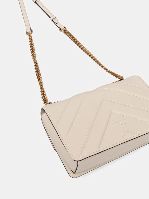 Pinko torebka skórzana kolor beżowy 104549 A2OS - zdjęcie produktu nr 2