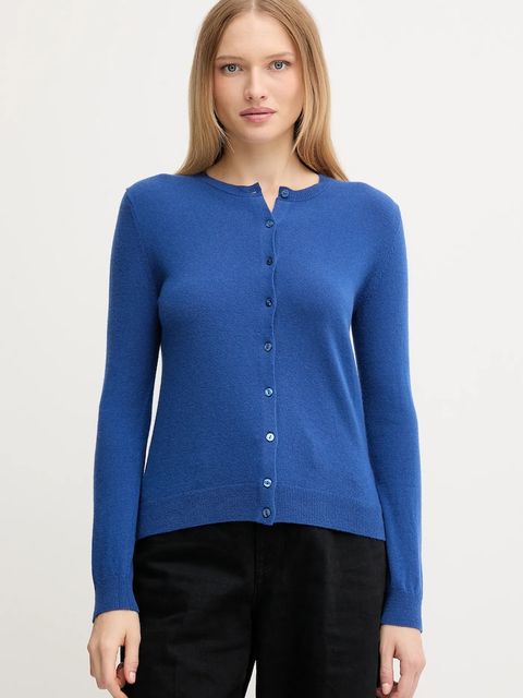 United Colors of Benetton kardigan wełniany kolor niebieski lekki - zdjęcie produktu nr 1