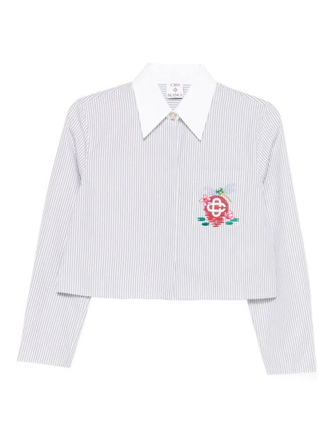 Casablanca striped embroidered shirt - White