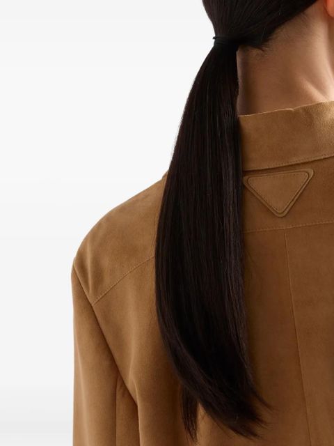 Prada suede blouson jacket - Neutrals