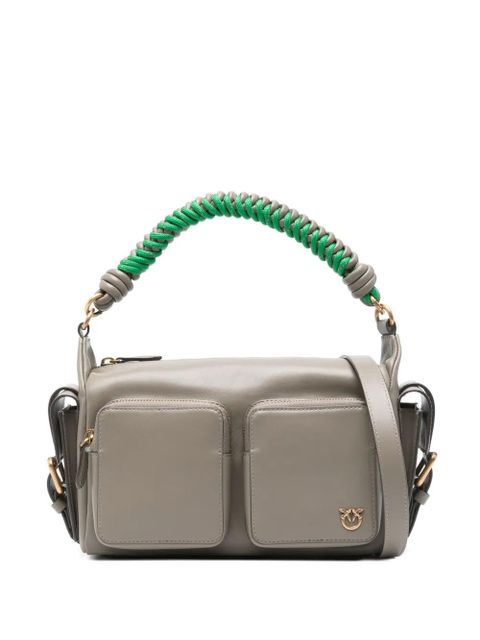 PINKO braided-handle pocket shoulder bag - Neutrals