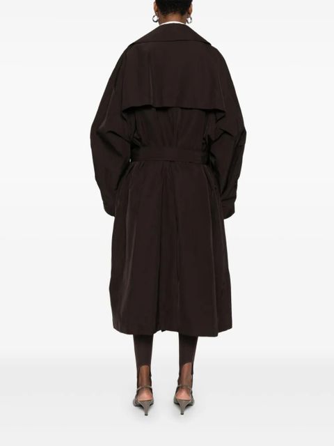 The Frankie Shop belted double-breasted trench coat - Brown