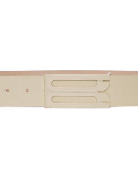 Victoria Beckham Jumbo Frame leather belt - Neutrals
