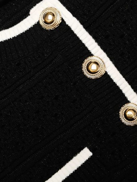 Self-Portrait button trimmed knitted top - Black