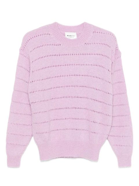 MARANT ÉTOILE striped perforated-detail sweater - Pink - zdjęcie produktu nr 1