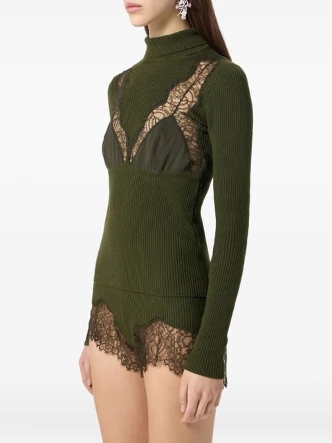 Blumarine ribbed turtleneck jumper - Green - zdjęcie produktu nr 2