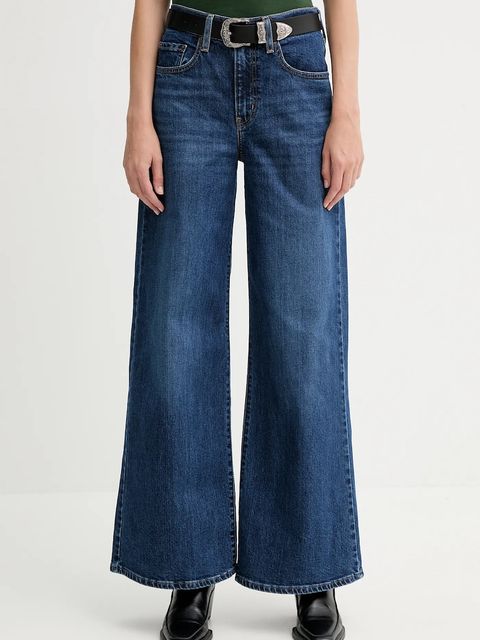 Levi's jeansy 728 HR WIDE LEG damskie kolor niebieski 0039B - zdjęcie produktu nr 1
