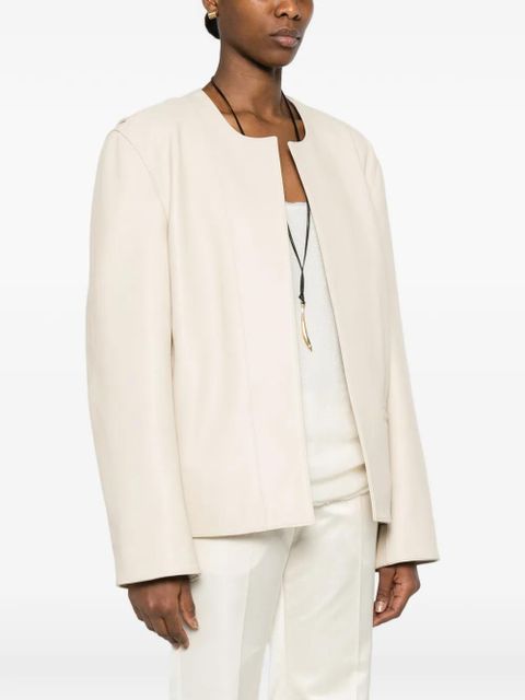 TOTEME minimal biker jacket - Neutrals