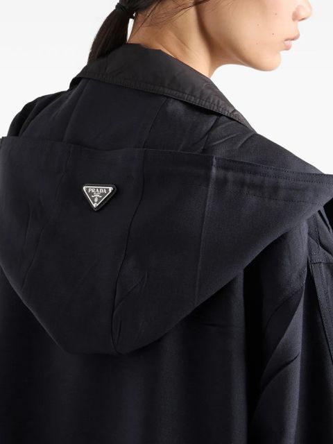 Prada single-breasted kid mohair and re-nylon coat - Blue