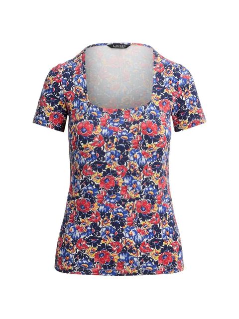 Lauren Ralph Lauren square-neck floral top - Blue - zdjęcie produktu nr 1