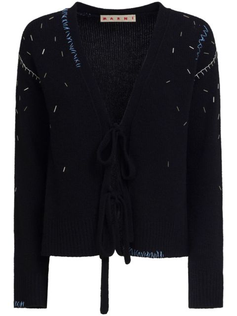 Marni front-tie fastening cardigan - Black - zdjęcie produktu nr 1