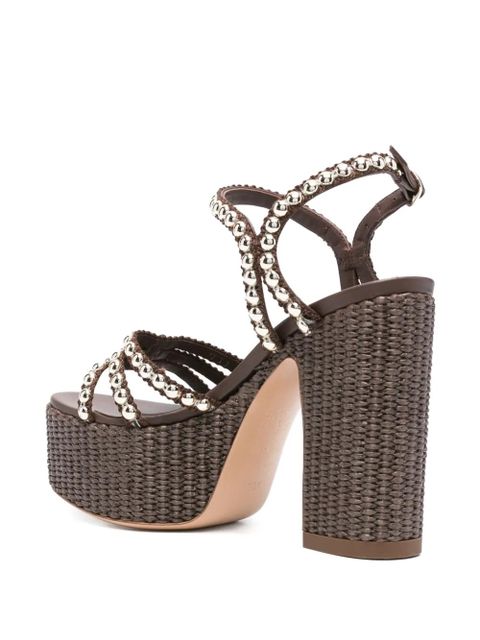 Casadei 120mm Isa Studsway platform sandals - Brown