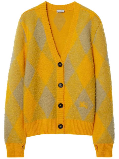 Burberry Argyle patterned-jacquard wool cardigan - Orange - zdjęcie produktu nr 1
