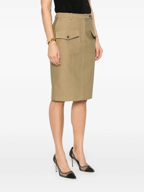 TOM FORD patch-pocket midi skirt - Green