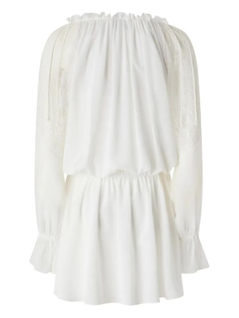 PINKO lace-detail ruffled dress - White - zdjęcie produktu nr 2