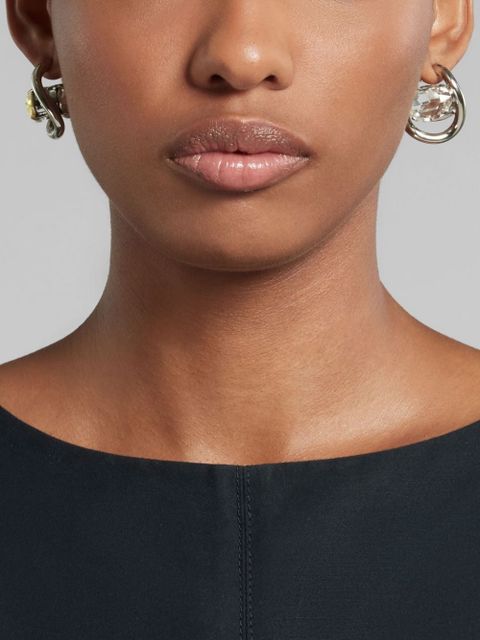 Marni twisted crystal-embellished hoop earrings - Silver