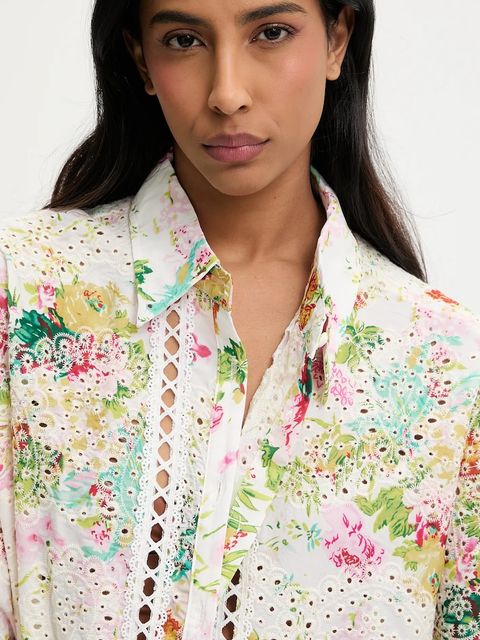 Answear.LAB koszula damska kolor beżowy relaxed z kołnierzykiem klasycznym