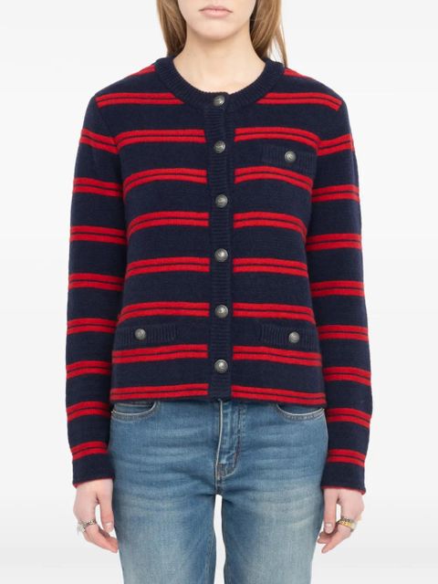 Zadig&Voltaire striped pocket cardigan - Blue