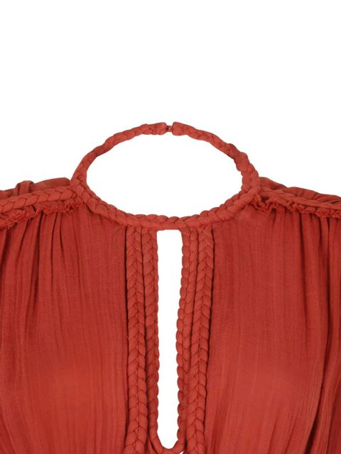 ISABEL MARANT Joya open-back braided-detail dress - Red