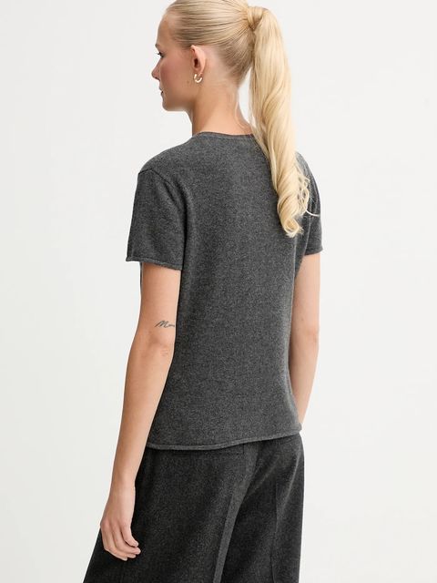 Bally t-shirt kaszmirowy damski kolor szary WKN07A