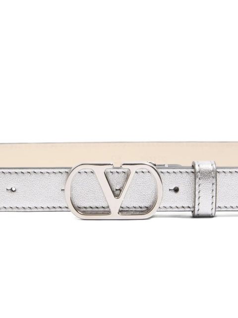Valentino Garavani V-logo signature laminated belt - Silver - zdjęcie produktu nr 2
