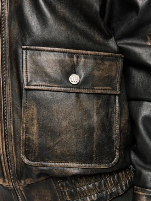 MISBHV front-pocket leather jacket - Black