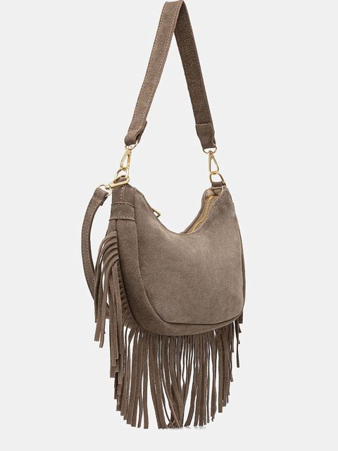 Answear.LAB torebka zamszowa kolor beżowy