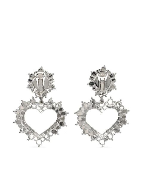 Alessandra Rich heart-motif drop earrings - Silver - zdjęcie produktu nr 2