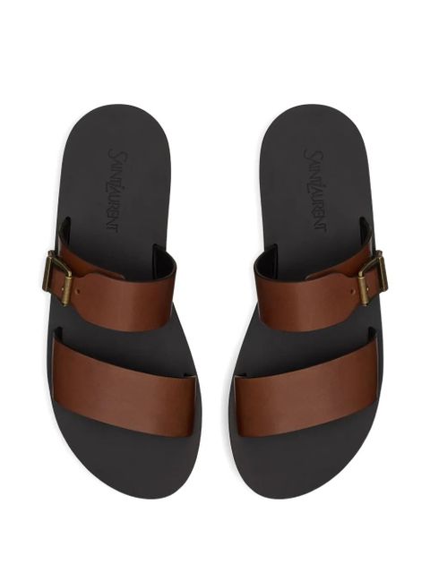 Saint Laurent buckle-fastening leather sandals - Brown