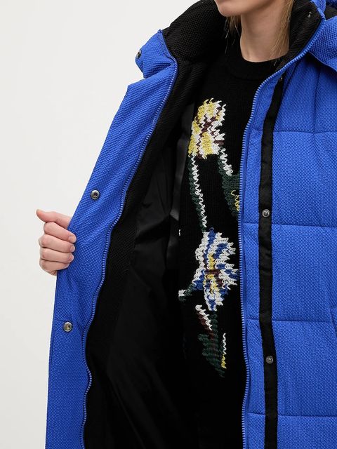 Desigual kurtka EXTRA CINTURON2 kolor niebieski zimowa 25WWEW24