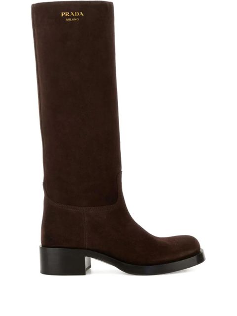 Prada suede ankle length boots - Brown - zdjęcie produktu nr 1