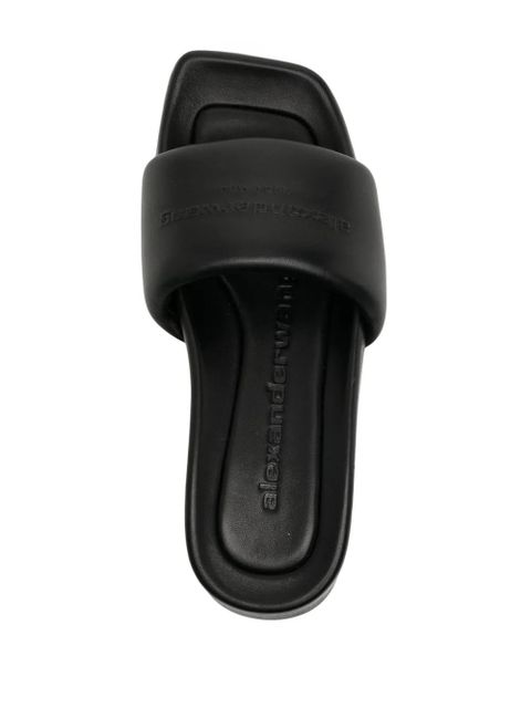 Alexander Wang Float logo-debossed platform slides - Black