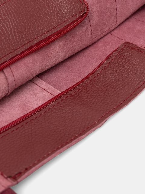 Answear Lab torebka skórzana kolor bordowy