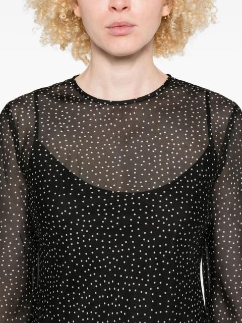 SIR. Lisander polka-dot long-sleeve dress - Black