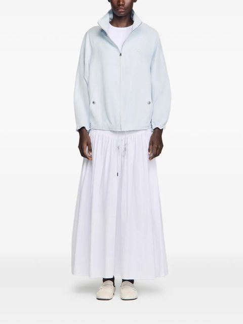 SANDRO logo-embroidery funnel-neck jacket - Blue - zdjęcie produktu nr 2