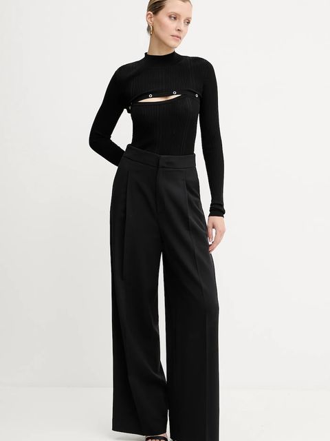 Patrizia Pepe sweter damski kolor czarny lekki z półgolfem 8K0329 K280 - zdjęcie produktu nr 2