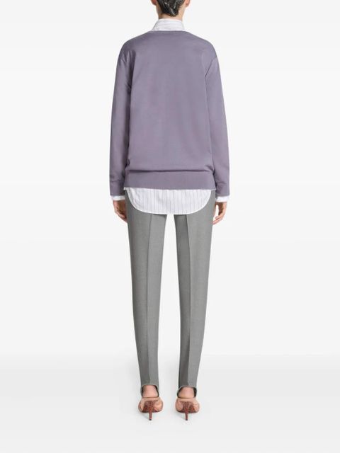 DRIES VAN NOTEN V-neck merino wool sweater - Purple