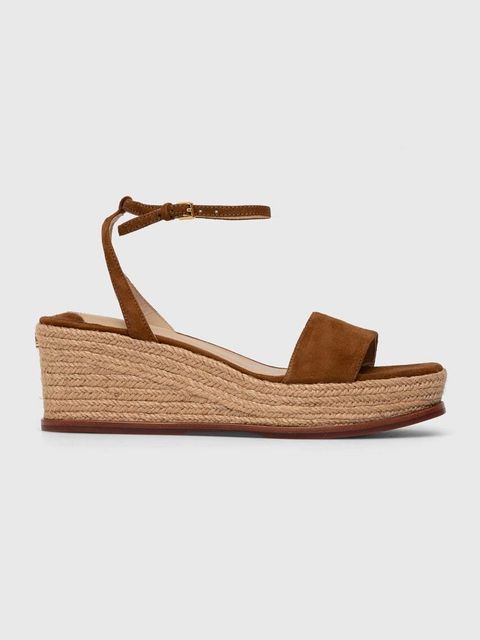 Lauren Ralph Lauren sandały zamszowe Leona kolor brązowy 802920421002 - zdjęcie produktu nr 1
