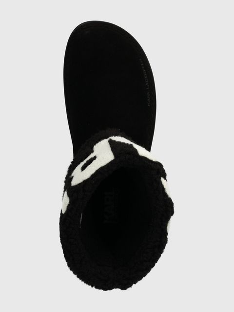 Karl Lagerfeld śniegowce zamszowe THERMO kolor czarny KL48552