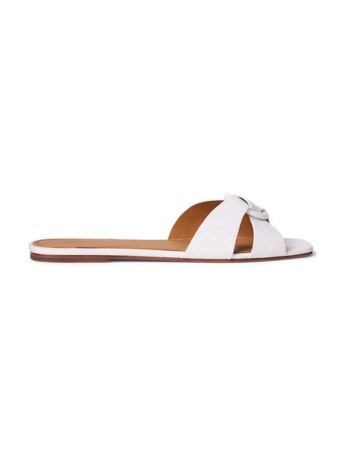 Polo Ralph Lauren klapki skórzane Plo Rng Br Sandal damskie kolor biały 818955858004 - zdjęcie produktu nr 1