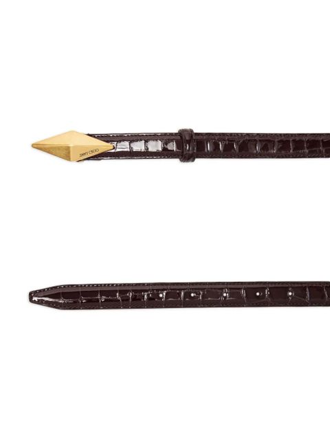 Jimmy Choo diamond clasp belt - Brown