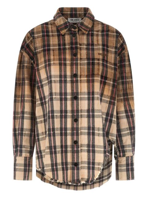 The Attico check frayed shirt - Neutrals - zdjęcie produktu nr 1