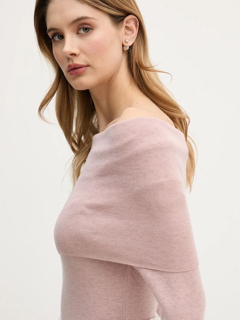 Pedro del Hierro sweter z domieszką wełny damski kolor różowy lekki 3512923