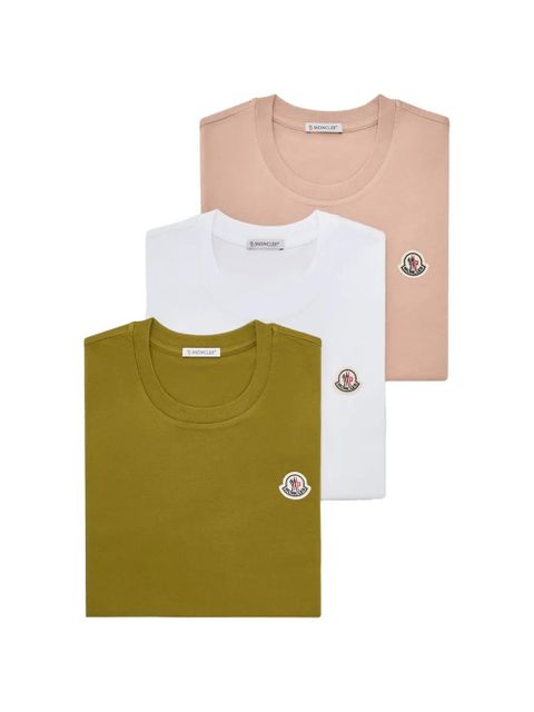 Moncler multi-colour set of three patch T-shirts - Green - zdjęcie produktu nr 1