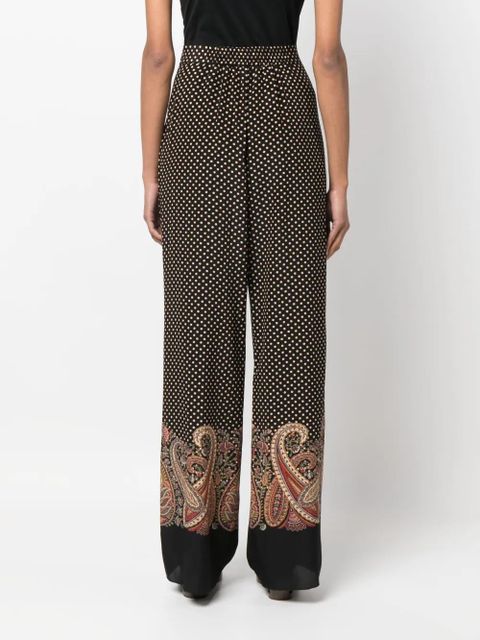 ETRO paisley-print wide-leg trousers - Black