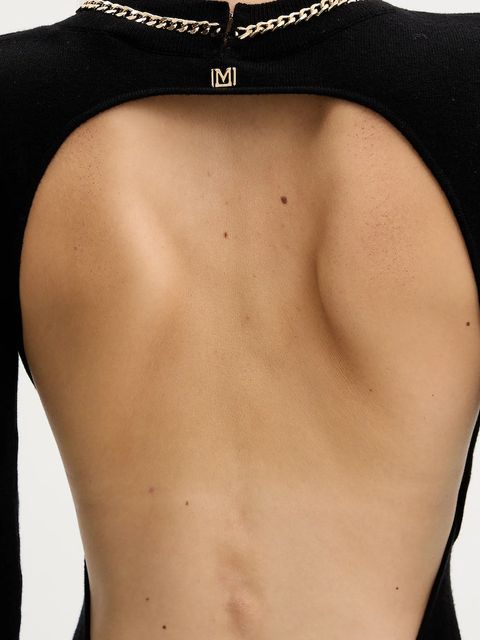 Marciano by Guess sukienka z dodatkiem wełny ABEL kolor czarny maxi dopasowana 5BGK03 5782Z