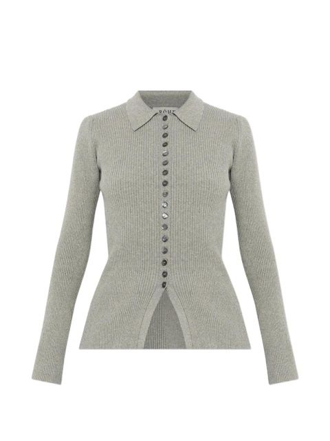 Róhe ribbed cardigan - Grey - zdjęcie produktu nr 1