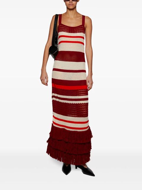 Johanna Ortiz striped midi dress - Red