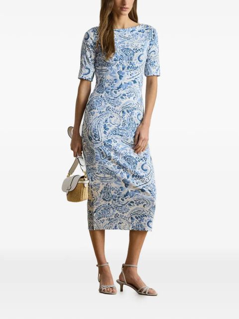 Lauren Ralph Lauren paisley-print boat-neck dress - Blue - zdjęcie produktu nr 2