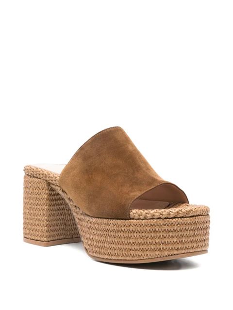 Gianvito Rossi platform suede mule sandals - Brown - zdjęcie produktu nr 2